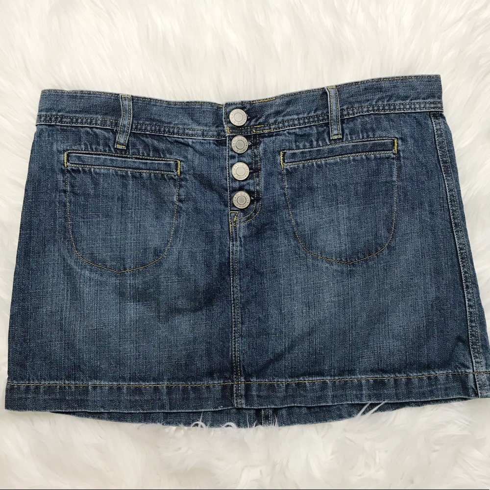 Y2K Old Navy Ultra Low Rise Waist Denim Button-fly Skirt